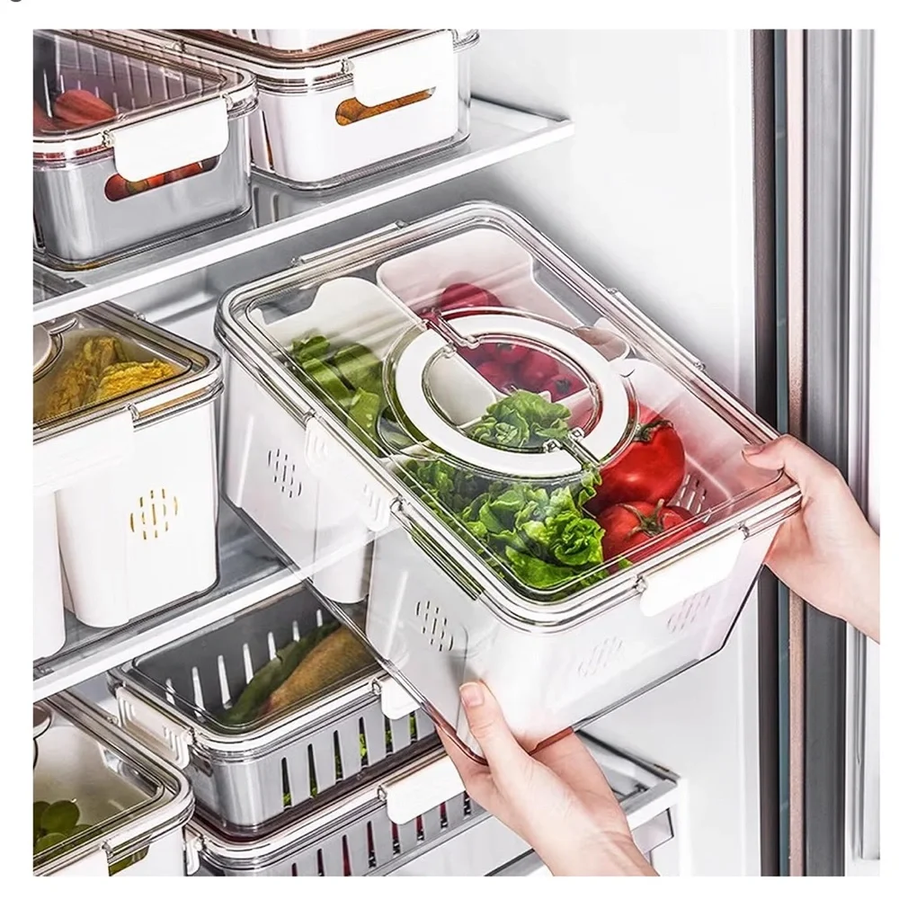 ✨BNWT - Large Clear Storage Organizer With Lids (4 Compartments)✨